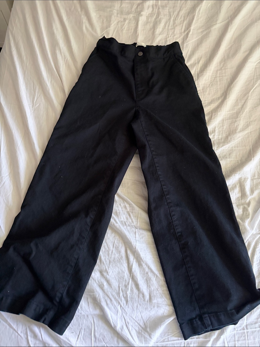 OAK + FORT Black Wide-Leg Chinos